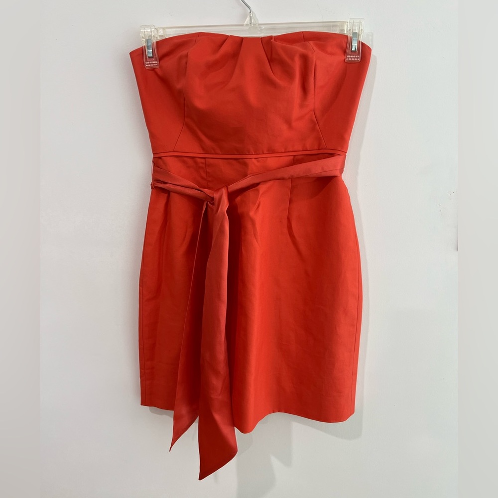 Orange J Crew cocktail dress
